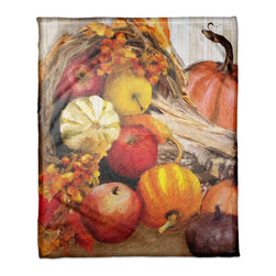 Fall Cornucopia 50x60 Coral Fleece Blanket - Products