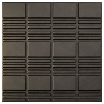 Stacked EnduraWall Decorative 3D Wall Panel, 19.625"Wx19.625"H, Weathered Steel