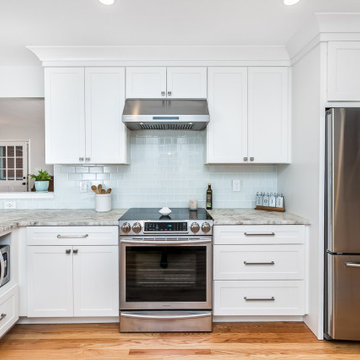 Fantasy Brown Marble White Kitchen Remodel