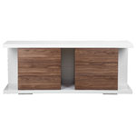 Pangea Home - Taylor Buffet, White/Walnut - The Taylor Buffet is a multifunctional piece that can be used as either a dining buffet or bedroom dresser with 6 pull-out, soft closure drawers. A statement piece that will be the highlight of the room. Arrives fully assembled.