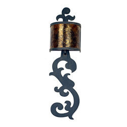 SC-136 Custom Bathroom Iron and Mica Shade Vanity Lights - Bathroom Vanity Lighting