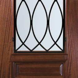 Prehung Single Door 96 Wood Mahogany La Salle Arch Top Arch Lite - Front Doors