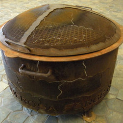 Rusted Steel Fire Barrel - Fire Pits