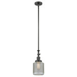Innovations Lighting - 1-Light Dimmable LED Stanton Mini Pendant, Oil Rubbed Bronze, Clear Wire Mesh - 1-Light Dimmable LED Stanton Mini Pendant, Oil Rubbed Bronze, Clear Wire Mesh