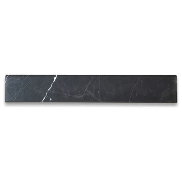 Nero Marquina Black Marble 6x36 Saddle Threshold Beveled Tile Polished, 1 piece