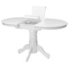 CorLiving Dillon Extendable Oval Pedestal Table With 12" Leaf, White