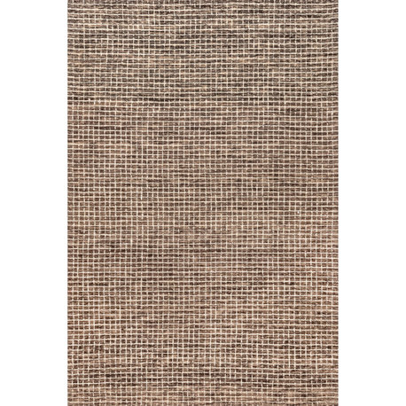 Arvin Olano x RugsUSA Melrose Checked Wool Rug, Brown 5'x8'