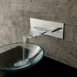 Single Handle Chrome Waterfall Bathroom Sink Faucet T0500 - Bathroom Sink Faucets