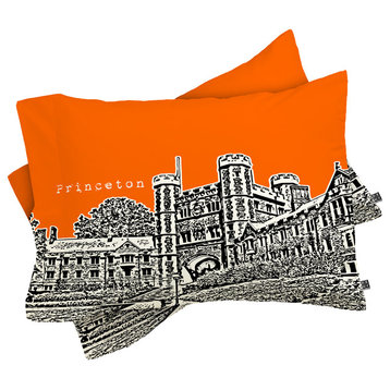 Deny Designs Bird Ave Princeton University Orange Pillow Shams, Queen