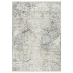 Jaipur Living - Vibe by Jaipur Living Lavorre Abstract Gray and Gold Area Rug 9'10"x14' - The glamorous yet versatile style of the Melo collection offers a chic, contemporary edge to any home. The Lavorre rug boasts a captivating linear abstract design in neutral tones of ivory, gray, gold, light blue, and a hint of dark charcoal. This power-loomed collection features a stunning lustrous sheen and texture-rich, varied pile height for added dimension and depth.