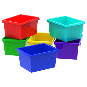 4 Gallon (15L) Classroom Storage Bin, Assorted Colors (Case of 6)
