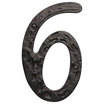 RCH Hardware Iron Vintage Classic House Number, 6", Black, 6