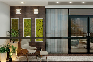 Inspiration for a contemporary balcony remodel in Other