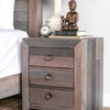 Kosas Norman Reclaimed Pine 3 Drawer Nightstand Distressed Charcoal