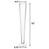 Tall Black Glass H-32" D-4.5" Trumpet Vase Wedding Table Centerpieces, Clear