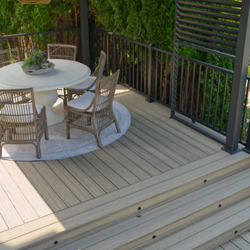 Custom Multi Tier Pool Deck with Cabana in Macomb, MI