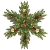 32" Gold Dunhill Fir Snowflake With 35 Warm White Battery Operated LED Lights