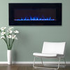 Wall-Mounted Electric Fireplace With Remote, LED Fire and Ice Flame, 42"