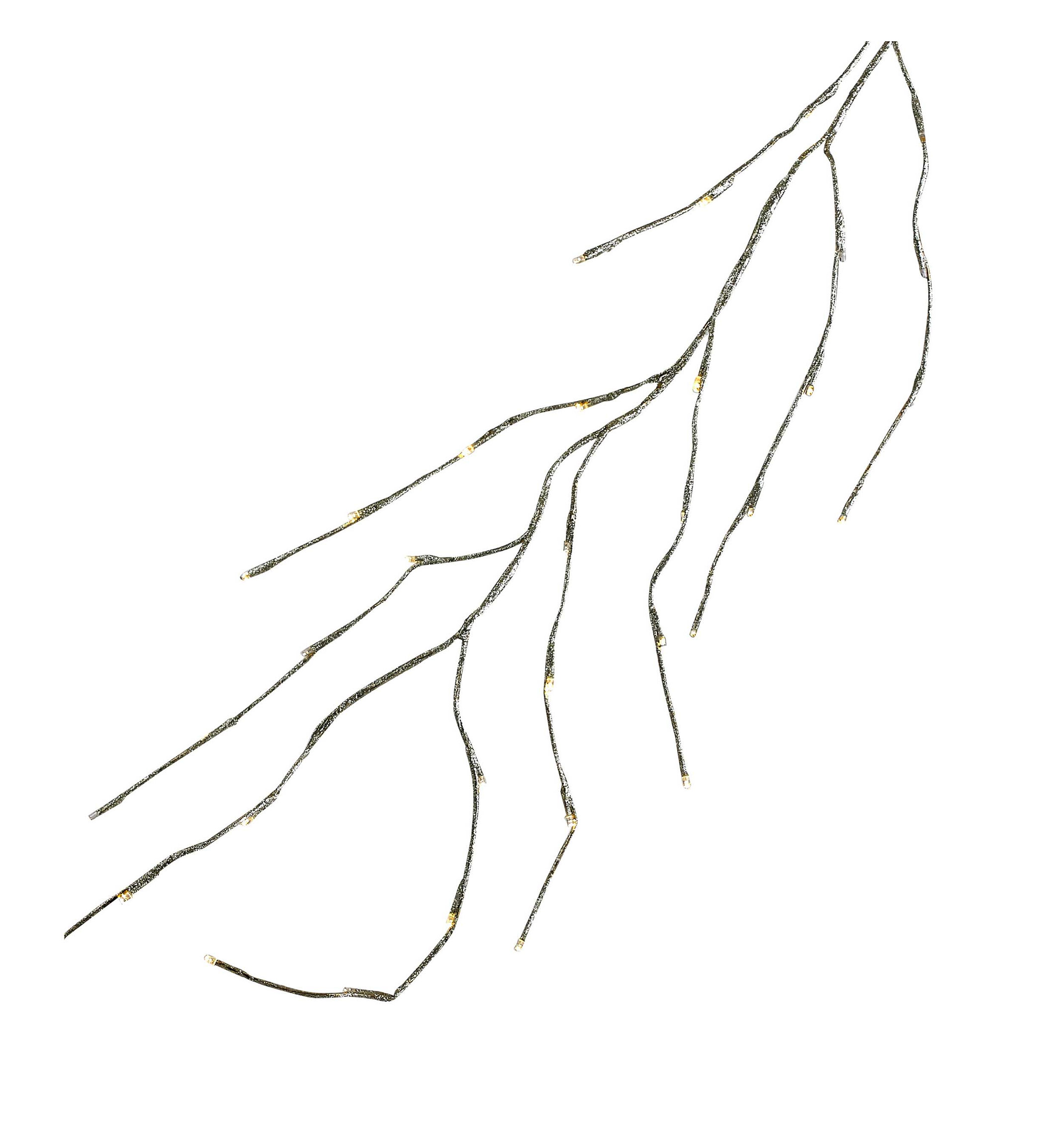 Kurt Adler 6' PreLit Gold Glitter Garland, 6' Contemporary Wreaths