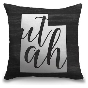 "Home State Typography - Utah" Pillow 16"x16"
