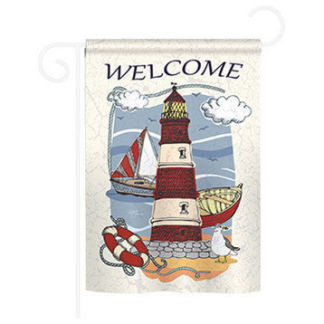 Beach & Nautical Lighthouse Shore 2-Sided Impression Garden Flag