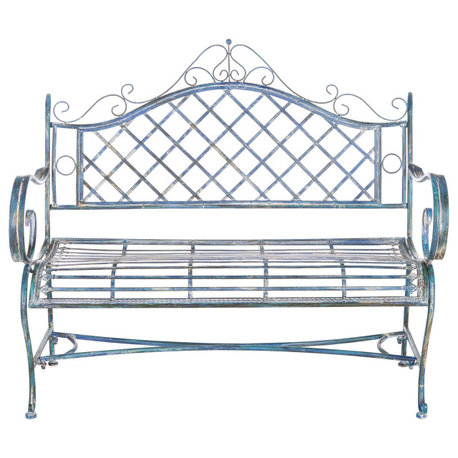 Safavieh Abner Wrought Iron 45.75"W Indoor-Outdoor Garden Bench