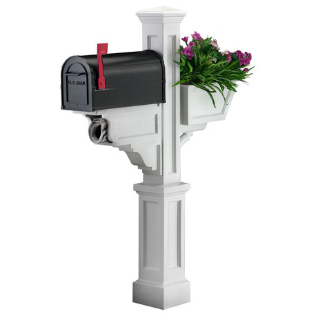 Signature Plus Mailbox Package, White, Black