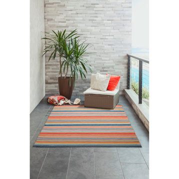 Sonoma Malibu Stripe Indoor/Outdoor Rug, Orange, 3'6"x5'6'