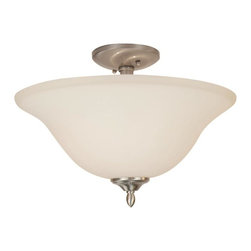 Trans Globe Lighting - Trans Globe Lighting Mid-Century Brushed Nickel Two-Light Semi-Flush Mount Light - Flush-mount Ceiling Lighting