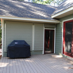 Exterior Shades protect porch - Roman Shades