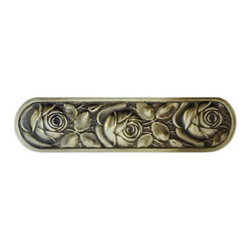 Inviting Home Inc. - Mckenna's Rose Pull, Antique-Style Brass - Cabinet And Drawer Handle Pulls
