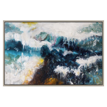 Moe's Home Contemporary Whitecaps Multicolor Wall Decor With Frame FX-1142-37