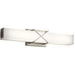 Kichler Lighting - Trinsic 2 Light Bathroom Vanity Light, Brushed Nickel - The 22in. LED bath light of the Trinsic(TM) collection is an intricate, yet subtle aesthetic to complement any modern bath with Satin Etched White glass and a unique criss-cross design in a Nickel finish.