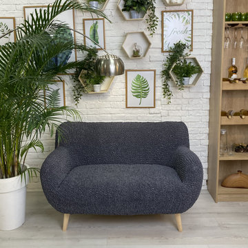 Grey 2 Seater Loveseat Slipcover | Microfibra Collection