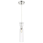 Nuvo Lighting - Nuvo Lighting 60/6866 Spyglass - 1 Light Mini Pendant - Spyglass; 1 Light; Mini Pendant Fixture; Vintage BSpyglass 1 Light Min Polished Nickel Clea *UL Approved: YES Energy Star Qualified: n/a ADA Certified: n/a  *Number of Lights: Lamp: 1-*Wattage:60w Type B Candelabra Base bulb(s) *Bulb Included:No *Bulb Type:Type B Candelabra Base *Finish Type:Polished Nickel