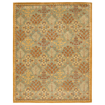 Safavieh Antiquity Collection AT613 Rug, Light Blue/Gold, 8'3"x11'