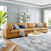 Sofa, Faux Vegan Leather, Tan, Modern, Living Lounge Hotel Lobby Hospitality