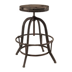 Modway - Collect Wood Top Barstool, Brown - Bar Stools and Counter Stools