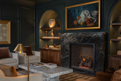 Elegant living room photo in Boston