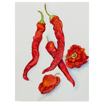 Joanne Porter 'Peppers Very Hot' Canvas Art, 19"x14"