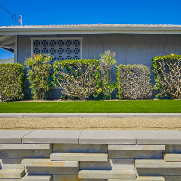 Front yard Remodel with Pavers, Walls, Artificial Grass, Planters & More