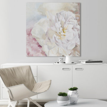 "White Peony Blossom" Painting Print on Wrapped Canvas