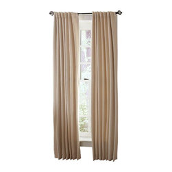 Heavy Cream Faux Silk Room Darkening Back Tab Curtain - Curtains