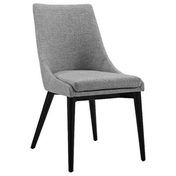 Modway Viscount 19" Solid Rubberwood and Fabric Dining Chair in Light Gray