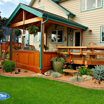 Wood Deck with a Full Outdoor Kitchen