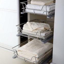 Wardrobe Soft Close Pull Out Wire Basket - Wardrobe Storage Solutions