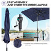 9 x 5 ft Outdoor Rectangular Market Umbrella Rectangular Tilting Parasol, Nav