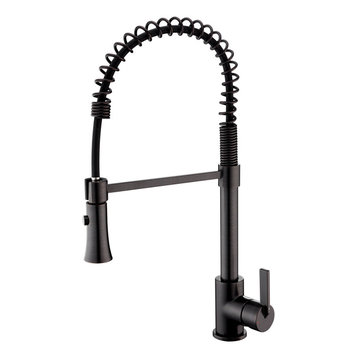 Luxier KTS13-T Single-Handle Pull-Down Sprayer Kitchen Faucet, Oil Rubbed Bronze
