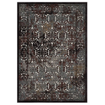 Industrial Country Farm House Living Area Rug, Multi/Brown