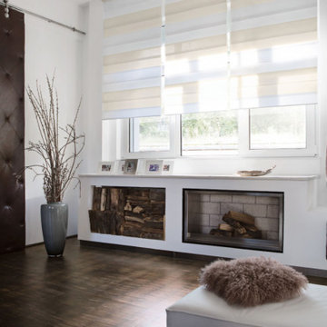 Double Roller Shade: Special Three Color Stripes